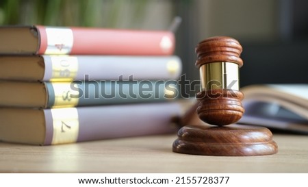Justice law judicial gavel and court decision. Prosecutor office law enforcement symbol punishment for offense and illegal decision concept