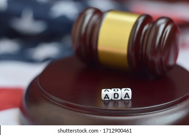 Justice Mallet And ADA Acronym. Americans With Disabilities Act