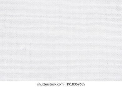 Jute Hessian Sackcloth Canvas Woven Texture Pattern Background In Light White Color Blank Empty.