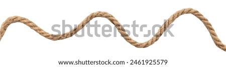 Jute rope with a knot or loop on a white background. Jute