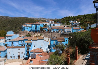  Juzcar, the Smurf Village, painted blue for the premiere of The Smurfs movie in 2011, Andalusia, Spain
