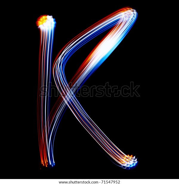 K Created By Light Colorful Letters Stock Photo Edit Now