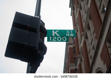 K St Street Sign On Cloudy Day