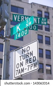 K Street NW And Vermont In Washington D.C.