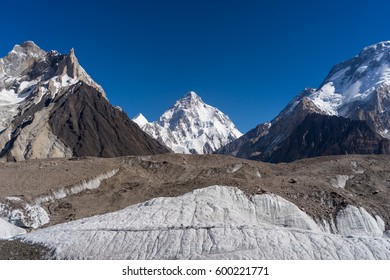 K2 Mountain Peak And Baltoro Glacier, K2 Trek, Pakistan, Asia