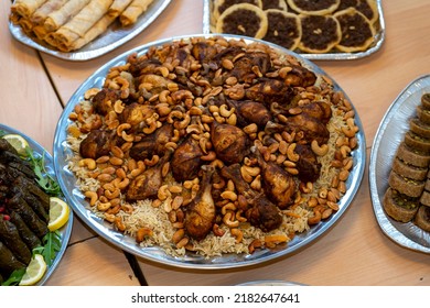 Kabsa Or Makbus Or Mandi.with Chicken Meat.close Up.