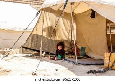 Kabul, Afghanistan, October, 10, 2021, Refugee Life Under The Taliban In A Refugee Camp