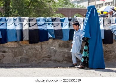 Kabul, Afghanistan - Yune 8, 2011: Afghan People In Kabul, Natives Of Afghanistan On Streets Of The City