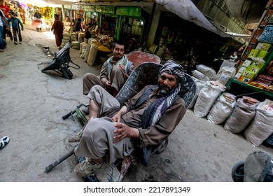 Kabul, Afghanistan - Yune 8, 2011: Afghan People In Kabul, Natives Of Afghanistan On Streets Of The City