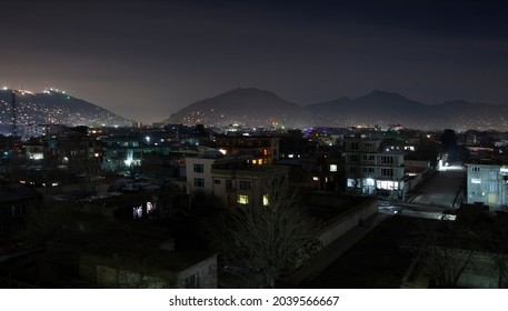 Kabul city Afghanistan after dark  buildings -streets- and mountains range - Shutterstock ID 2039566667
