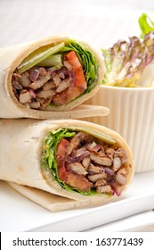 Kafta Shawarma Chicken Pita Wrap Roll Sandwich Traditional Arab Mid East Food