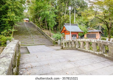 KAGOSHIMA, JAPAN - 30 NOV, 2015: Kagoshima Shrine Is A Shinto Shrine Located In Kirishima, Japan. It Is Dedicated To Hoori, Toyotama-hime, Emperor Chuai, Emperor Ojin And Empress Jingu.