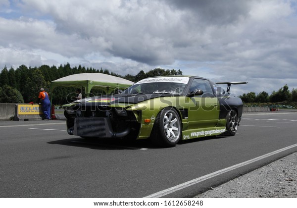 Kagoshima Japan 7/25/2019: Drift Cars preparing to\
drive on a track in\
Japan