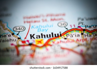 Kahului. Hawaii. USA On A Geography Map