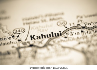 Kahului. Hawaii. USA On A Geography Map