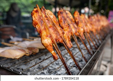 Kai Yang Wichian Buri or Chicken Grilled in a traditional style, Very Popular Foods in Thailand,