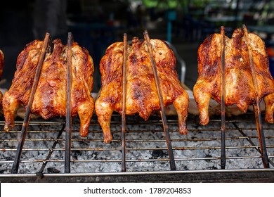 Kai Yang Wichian Buri Or Chicken Grilled in a traditional style, Very Popular Foods in Thailand,