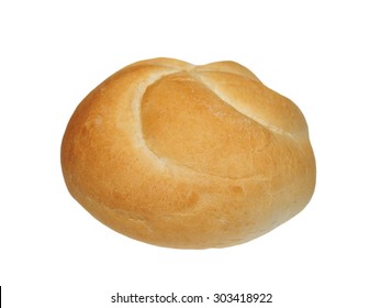 kaiser roll bread isolated on white background
