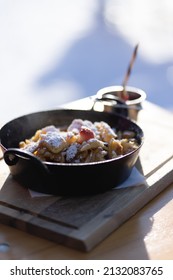 Kaiserschmarrn And Kassspatzle In Austria. Skiing, Mountains, Snow, Alps, Food.