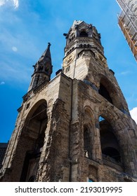 Kaiser-Wilhelm Memorial Church And New Church Called German Church In Kurfürstendamm, Heart Of Berlin In Germany