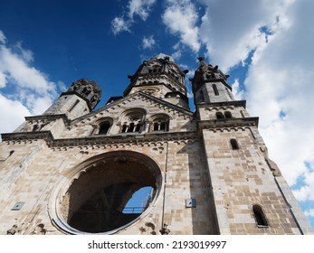 Kaiser-Wilhelm Memorial Church And New Church Called German Church In Kurfürstendamm, Heart Of Berlin In Germany