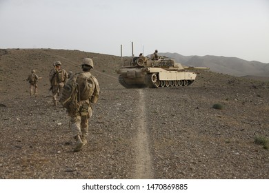 Kajaki, Afghanistan - April 22, 2012: US Marines Patrol As Part Of Operation Enduring Freedom.