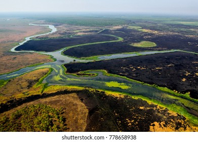 Kakadu National Park, Northern Territory/Australia - November 2015: aerial view of the park's wetlands