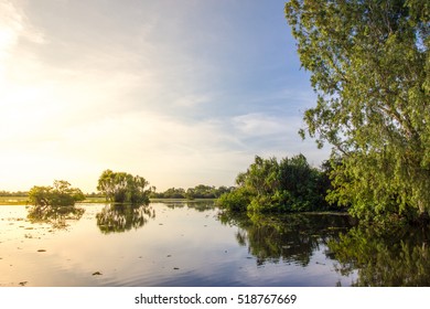 Kakadu National Park, Yellow Water Billabong At Sunset