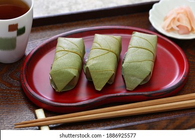 Kaki No Ha Zushi;  Mackerel Sushi Wrapped By Persimmon Leaf; Japanese Food