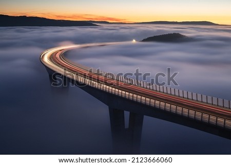 Črni kal viaduct in fog