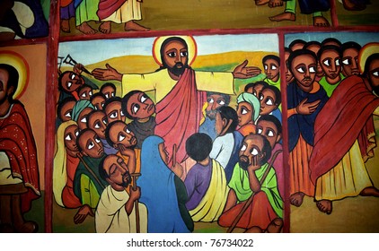 KALACHA, KENYA - DECEMBER 25: Black Jesus, 25. December 2004 at Kalacha, Kenya. Jesus is black in remote African villages. It is easier to accept Christianity with locals if Jesus is similar to them.