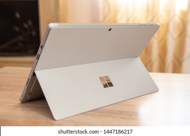 KALAMATA, GREECE SEPTEMBER 2017: The Microsoft Surface Pro 4 I7 Tablet - Laptop. It Is The Fourth-generation Surface-series 2-in-1 Detachable, Designed, Developed,  Marketed, And Produced By Microsoft