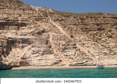 Kalamos Beach On Milos With Boat	