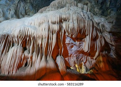 KALAVRYTA - GREECE, SEPT 2016: The Cave Of The Lakes Is Located Near The Village Kastria In The Achaea Regional Unit Near Kalavryta. The Cave Is An Old Subterranean River Consisting Of Three Levels.