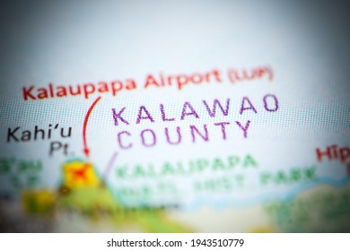 Kalawao County. Hawaii. USA On A Geography Map