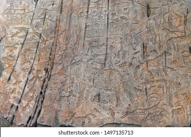 Kalbak-Tash Petroglyphs (4th Millennium BC - 1st Millennium AD). 723th Km Of Chuya Tract. Altai Republic, Siberia, Russia.