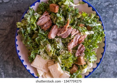 Kale Caesar Salad With Organic Chicken