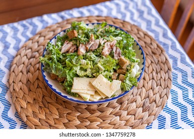 Kale Caesar Salad With Organic Chicken