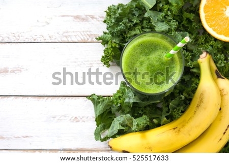 Similar – Kale smoothie with banana and orange