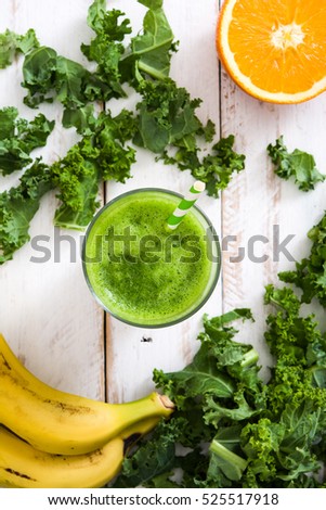 Kale smoothie with banana and orange