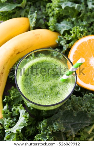 Similar – Kale smoothie with banana and orange