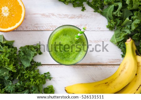 Similar – Kale smoothie with banana and orange