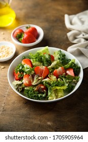 Kale Strawberry Salad With Pine Nuts