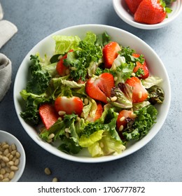 Kale Strawberry Salad With Pine Nuts