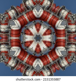kaleidoscope art from a photo of an electric power chimney