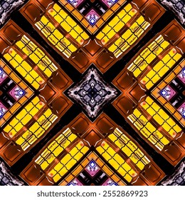 Kaleidoscopic abstract pattern background for textile and tile designs  - Powered by Shutterstock