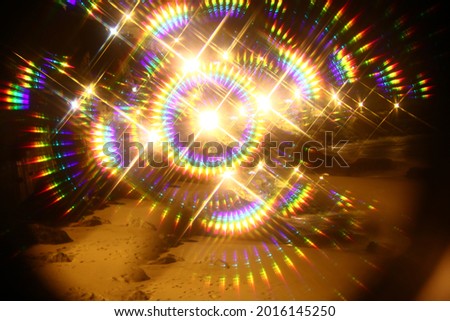 Kaleidoscopic effect on street lights through a filter