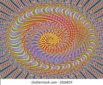 kaleidoscopic interference pattern of a laser beam reflected by a polymer film