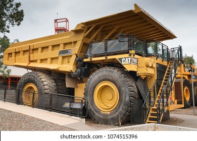KALGOORLIE, AUSTRALIA - JANUARY 28, 2018: Caterpillar 793C Haul Truck, one of the biggest machineries for the mining industry on January 28, 2018 in Western Australia