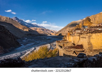 Kali Gandaki river valley in Upper Mustang region. View from Kagbeni village.